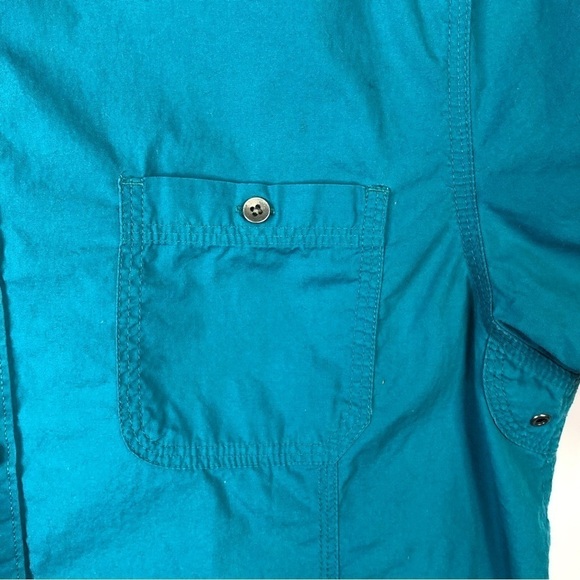 Kenneth Cole Reaction teal blue short sleeve button down shirt size large - Picture 2 of 13